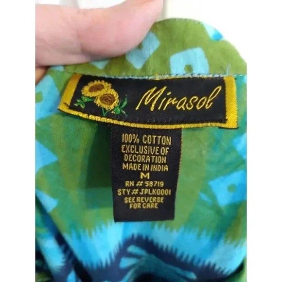 Mirasol Skirt Maxi Blue Green Rhinestones Sz M Waist 30 Length 37 - Picture 7 of 8